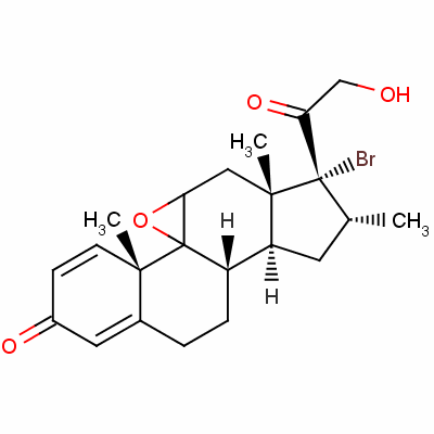 17-Bromo-9beta,11beta-epoxy-21-hydroxy-16alpha-methylpregna-1,4-diene-3,20-dione Structure,61339-43-3Structure