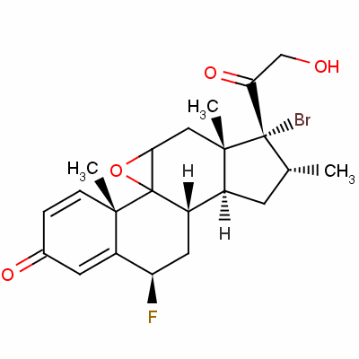 17-Bromo-9beta,11beta-epoxy-6beta-fluoro-21-hydroxy-16alpha-methylpregna-1,4-diene-3,20-dione Structure,61339-44-4Structure