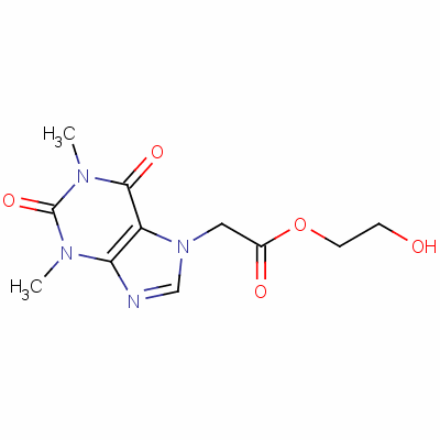 2-Hydroxyethyl 1,2,3,6-tetrahydro-1,3-dimethyl-2,6-dioxo-7h-purine-7-acetate Structure,61379-38-2Structure