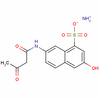 7-[(1,3-二氧代丁基)氨基]-3-羟基萘-1-磺酸铵结构式_61750-18-3结构式