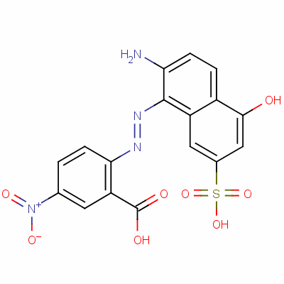 2-[(2-氨基-5-羟基-7-磺基-1-萘基)偶氮]-5-硝基苯甲酸结构式_61827-73-4结构式