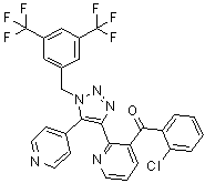 [2-[1-[[3,5-双(三氟甲基)苯基]甲基]-5-(4-吡啶)-1H-1,2,3-噻唑-4-基]-3-吡啶](2-氯苯基)甲酮结构式_622370-35-8结构式