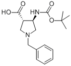 Trans-4-boc-amino-1-benzylpyrrolidine-3-carboxylic acid Structure,628725-28-0Structure