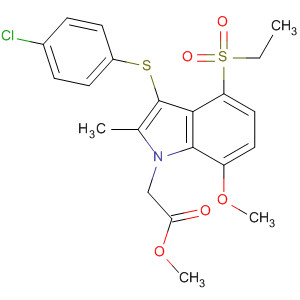 2-(3-(4-氯苯基硫代)-4-(乙基磺酰基)-7-甲氧基-2-甲基-1H-吲哚-1-基)乙酸甲酯结构式_628736-14-1结构式