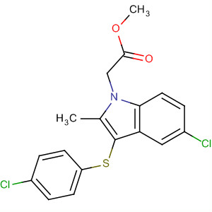 5-氯-3-[(4-氯苯基)硫代]-2-甲基-1H-吲哚-1-乙酸甲酯结构式_628736-23-2结构式