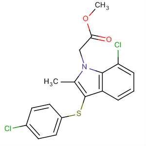 7-氯-3-[(4-氯苯基)硫代]-2-甲基-1H-吲哚-1-乙酸甲酯结构式_628736-29-8结构式