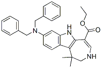 Azepino[4,5- b]indole-5-carboxylic acid, 8-[bis(phenylmethyl)amino]-1,2,3,6-tetrahydro-1,1-dimethyl-, ethyl ester Structure,629662-47-1Structure