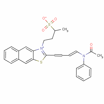 2-[4-(乙酰基苯胺基)-1,3-丁二烯基]-3-(3-磺酸基丁基)萘并[2,3-d]噻唑鎓结构式_63148-84-5结构式