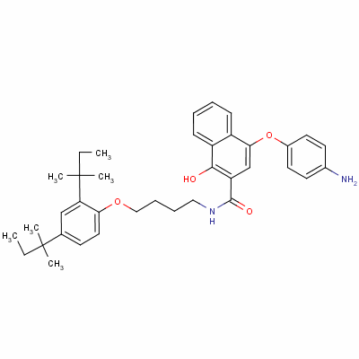 4-(4-Aminophenoxy)-n-[4-[2,4-bis(1,1-dimethylpropyl)phenoxy]butyl ]-1-hydroxynaphthalene-2-carboxamide Structure,63149-27-9Structure