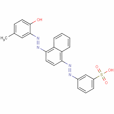 3-[[4-[(2-Hydroxy-5-methylphenyl)azo]-1-naphthyl ]azo]benzenesulphonic acid Structure,63251-41-2Structure