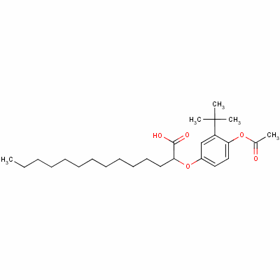 2-(P-乙酰氧基-m-异丁基苯氧基)豆蔻酸结构式_63251-44-5结构式