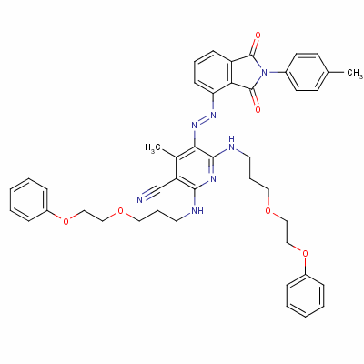 5-[[2,3-Dihydro-1,3-dioxo-2-(p-tolyl)-1h-isoindol-4-yl ]azo]-4-methyl-2,6-bis[[3-(2-phenoxyethoxy)propyl ]amino]nicotinonitrile Structure,63281-04-9Structure