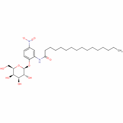 N-[2-(beta-D-吡喃半乳糖基氧基)-5-硝基苯基]棕榈酰胺结构式_63424-42-0结构式