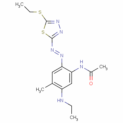 N-[5-(乙基氨基)-2-[[5-(乙基硫代)-1,3,4-噻二唑-2-基]氮杂]-4-甲基苯基]乙酰胺结构式_63467-24-3结构式