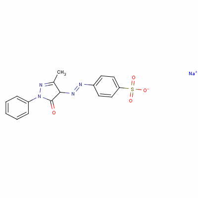 Benzenesulfonic acid, 4-[(4,5-dihydro-3-methyl-5-oxo-1-phenyl-1h-pyrazol-4-yl)azo]-, sodium salt Structure,6359-74-6Structure