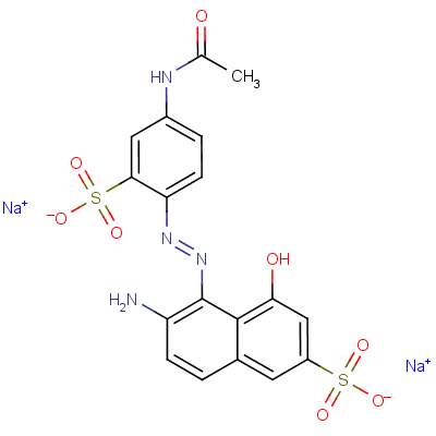 2-Naphthalenesulfonic acid, 5-[[4-(acetylamino)-2-sulfophenyl] azo]-6-amino-4-hydroxy-, disodium salt Structure,6360-07-2Structure