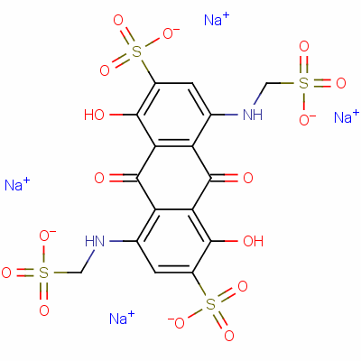 Tetrasodium 9,10-dihydro-1,5-dihydroxy-9,10-dioxo-4,8-bis[(sulphonatomethyl)amino]anthracene-2,6-disulphonate Structure,6370-93-0Structure