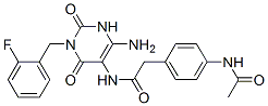  4-(乙酰基氨基)-n-[4-氨基-1-[(2-氟苯基)甲基]-1,2,3,6-四氢-2,6-二氧代-5-嘧啶]-苯乙酰胺结构式_637335-11-6结构式