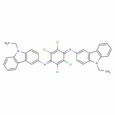 N,n’-(2,3,5,6-tetrachloro-2,5-cyclohexadiene-1,4-diylidene)bis[9-ethyl-9h-carbazol-3-amine] Structure,63870-33-7Structure