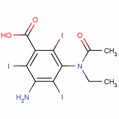 3-(乙酰基乙基氨基)-5-氨基-2,4,6-三碘苯甲酸结构式_63881-24-3结构式