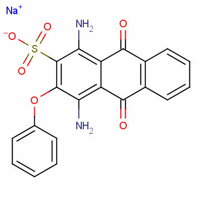 Sodium 1,4-diamino-9,10-dihydro-9,10-dioxo-3-phenoxyanthracene-2-sulphonate Structure,6408-71-5Structure