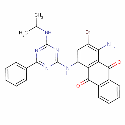 1-氨基-2-溴-4-[[4-[(1-甲基乙基)氨基]-6-苯基-1,3,5-噻嗪-2-基]氨基]蒽醌结构式_64086-95-9结构式