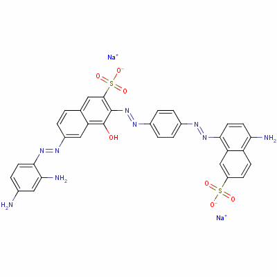 二钠3-({4-[(4-氨基-7-磺酸-1-萘基)偶氮]苯基}偶氮)-6-[(2,4-二氨基苯基)偶氮]-4-羟基-2-萘磺酸酯结构式_6409-25-2结构式