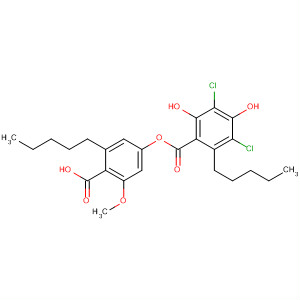 3,5-Dichloro-2,4-dihydroxy-6-pentylbenzoic acid 4-carboxy-3-methoxy-5-pentylphenyl ester Structure,64185-14-4Structure