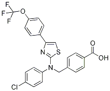 4-(((4-Chlorophenyl)(4-(4-(trifluoromethoxy)phenyl)thiazol-2-yl)amino)methyl)benzoicacid Structure,643012-93-5Structure