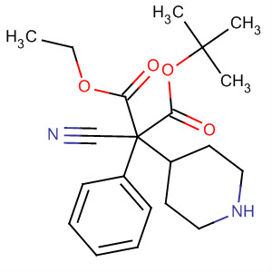 Tert-butyl 4-(1-cyano-2-ethoxy-2-oxoethyl)-4-phenylpiperidine-1-carboxylate Structure,644982-19-4Structure