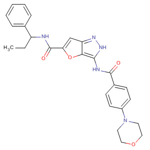 3-[[4-(4-吗啉)苯甲酰基]氨基]-n-(1-苯基丙基)-1H-呋喃并[3,2-c]吡唑-5-羧酰胺结构式_648412-44-6结构式