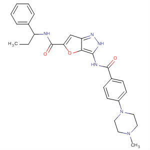 3-(4-(4-Methylpiperazin-1-yl)benzamido)-n-(1-phenylpropyl)-1h-furo[3,2-c]pyrazole-5-carboxamide Structure,648412-45-7Structure