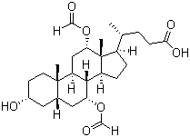 (3ALPHA,5BETA,7ALPHA,12ALPHA)-7,12-双(甲酰氧基)-3-羟基胆烷-24-酸结构式_64986-86-3结构式