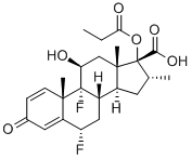 6Α,9Α-二氟-11Β-羟基-16Α-甲基-3-氧代-17Α-(丙酰氧基)雄甾-1,4-二烯-17 Β-羧酸结构式_65429-42-7结构式