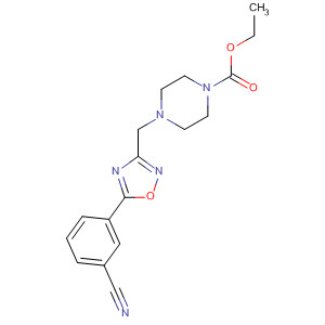 Ethyl 4-((5-(3-cyanophenyl)-1,2,4-oxadiazol-3-yl)methyl)piperazine-1-carboxylate Structure,657423-77-3Structure