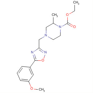 Ethyl 4-((5-(3-methoxyphenyl)-1,2,4-oxadiazol-3-yl)methyl)-2-methylpiperazine-1-carboxylate Structure,657423-95-5Structure