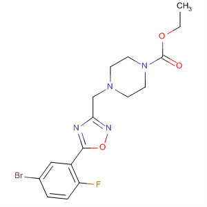 Ethyl 4-((5-(5-bromo-2-fluorophenyl)-1,2,4-oxadiazol-3-yl)methyl)piperazine-1-carboxylate Structure,657425-78-0Structure