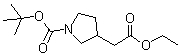 3-Pyrrolidineacetic acid, 1-[(1,1-dimethylethoxy)carbonyl]-, ethyl ester Structure,664364-29-8Structure