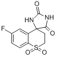 6-氟-2,3-二氢-2H,5h-螺[咪唑啉-4,4-硫代色烯]-2,5-二酮1,1-二氧化物结构式_66892-63-5结构式