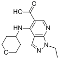 1-Ethyl-4-[(tetrahydro-2H-pyran-4-yl)amino]-1H-Pyrazolo[3,4-b]pyridine-5-carboxylic acid Structure,675112-03-5Structure