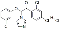 Ethanone, 2-(3-chlorophenoxy)-1-(2,4-dichlorophenyl)-2-(1h-imidazol-1-yl)-, monohydrochloride (9ci) Structure,68042-38-6Structure