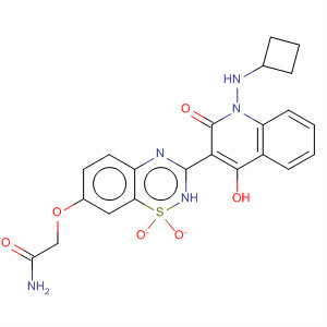 Acetamide, 2-[[3-[1-(cyclobutylamino)-1,2-dihydro-4-hydroxy-2-oxo-3-quinolinyl]-1,1-dioxido-4h-1,2,4-benzothiadiazin-7-yl]oxy]- Structure,686271-10-3Structure