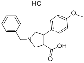 1-Benzyl-4-(4-methoxy-phenyl)-pyrrolidine-3-carboxylic acid hydrochloride Structure,698359-62-5Structure