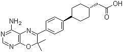 反式-4-[4-(4-氨基-7,7-二甲基-7H-嘧啶并[4,5-b][1,4]噁唑-6-基)苯基]-环己基乙酰胺结构式_701232-20-4结构式