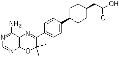 Cyclohexaneacetic acid, 4-[4-(4-amino-7,7-dimethyl-7H-pyrimido[4,5-b][1,4]oxazin-6-yl) phenyl]-, cis- Structure,701234-65-3Structure