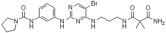 N-(3-(4-(3-(3-amino-2,2-dimethyl-3-oxopropanamido)propylamino)-5-bromopyrimidin-2-ylamino)phenyl)pyrrolidine-1-carboxamide Structure,702676-93-5Structure