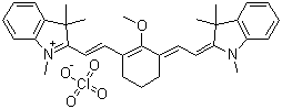 2-((E)-2-(2-甲氧基-3-[(e)-2-(1,3,3-三甲基-1,3-二氢-2H-吲哚-2-基)亚乙基]-1-环己烯-1-基)乙烯)-1,3,3-三甲基-3H-吲哚高氯酸盐结构式_70446-24-1结构式