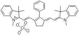 2-[2-[3-[(1,3-Dihydro-1,3,3-trimethyl-2h-indol-2-ylidene)ethylidene]-2-phenyl-1-cyclopenten-1-yl]ethenyl]-1,3,3-trimethyl-3h-indolium perchlorate Structure,70446-30-9Structure