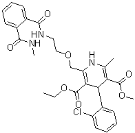 3-Ethyl5-methyl4-(2-chlorophenyl)-6-methyl-2-2-2-(methylcarbamoyl)benzoylaminoethoxymethyl-1,4-dihydropyridine-3,5-dicarboxylate Structure,721958-72-1Structure