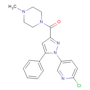 1-[1-(6-氯-吡啶-3-基)-5-苯基吡唑-3-羰基]-4-甲基哌嗪结构式_741285-40-5结构式